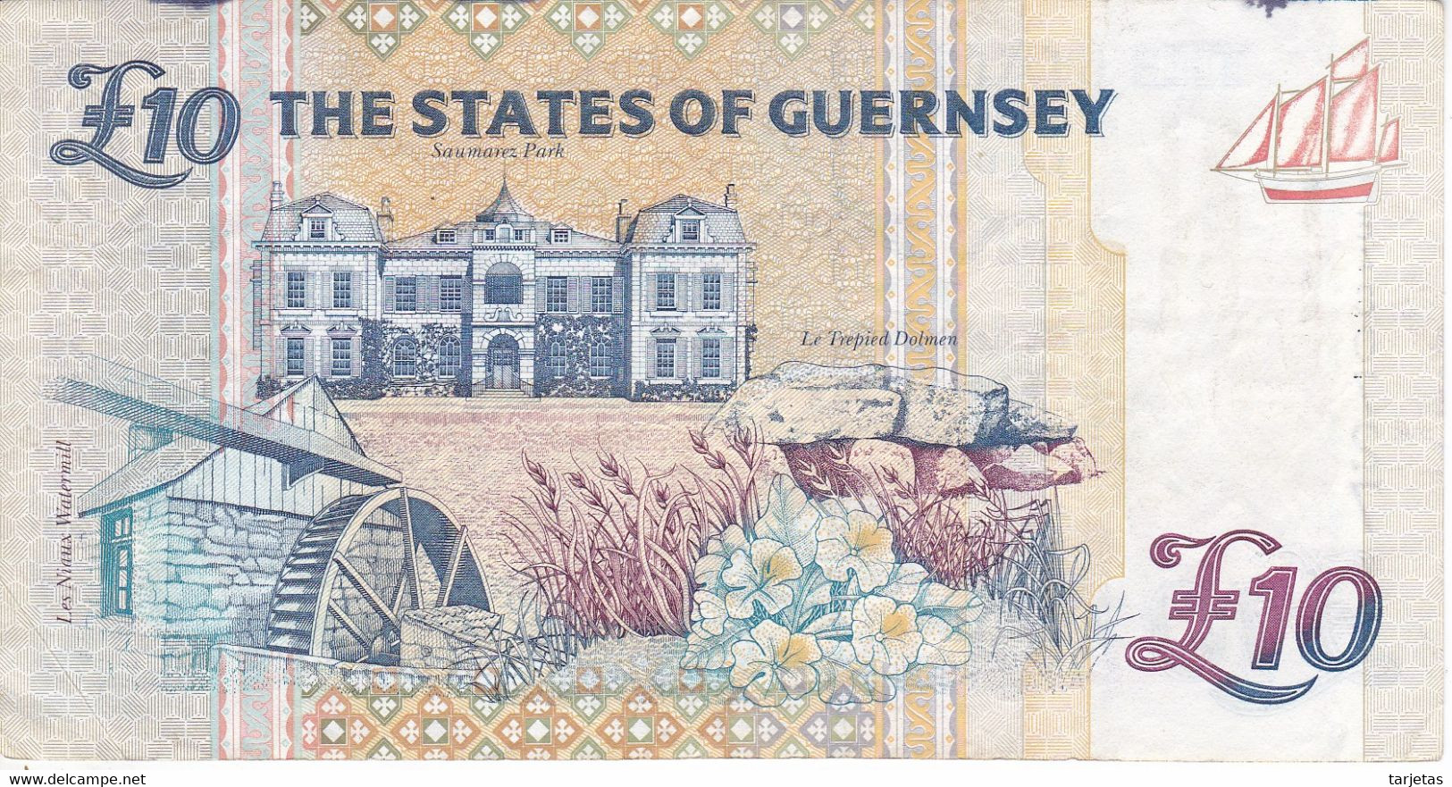 BILLETE DE GUERNSEY DE 10 POUNDS DEL AÑO 1995 (BANKNOTE) PICK 57 - Guernesey