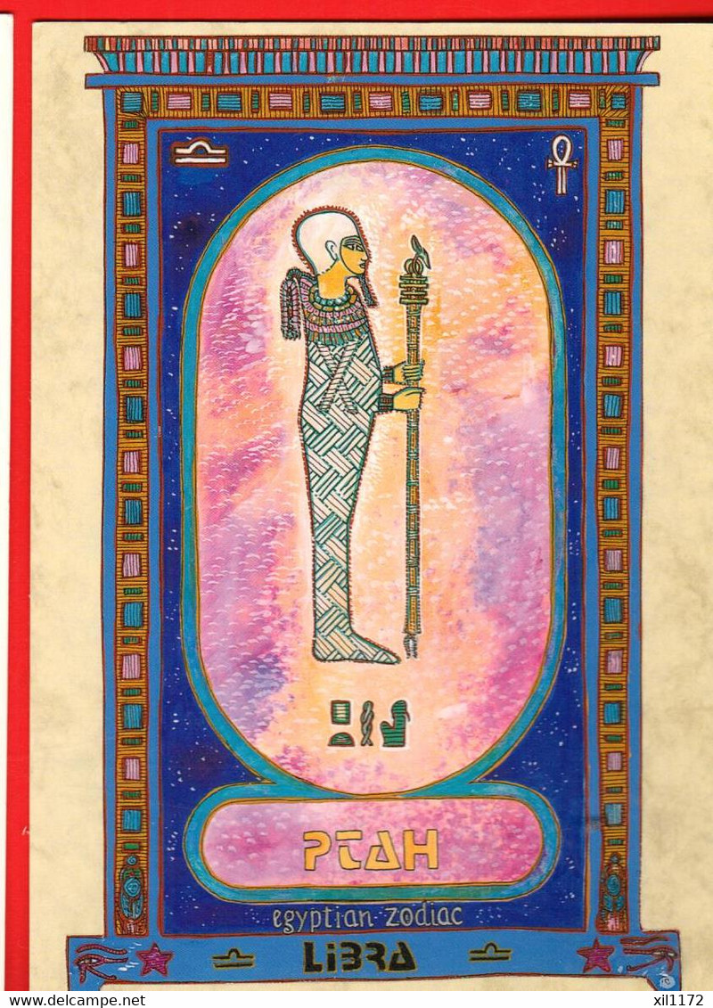 ZUN-11 PTAH Egyptian Zodiac Bfalance Libra  Le Maître De La Vérité Et De La Justice. Zodiaque Egyptien. Dos Blanc NC - Astrologie