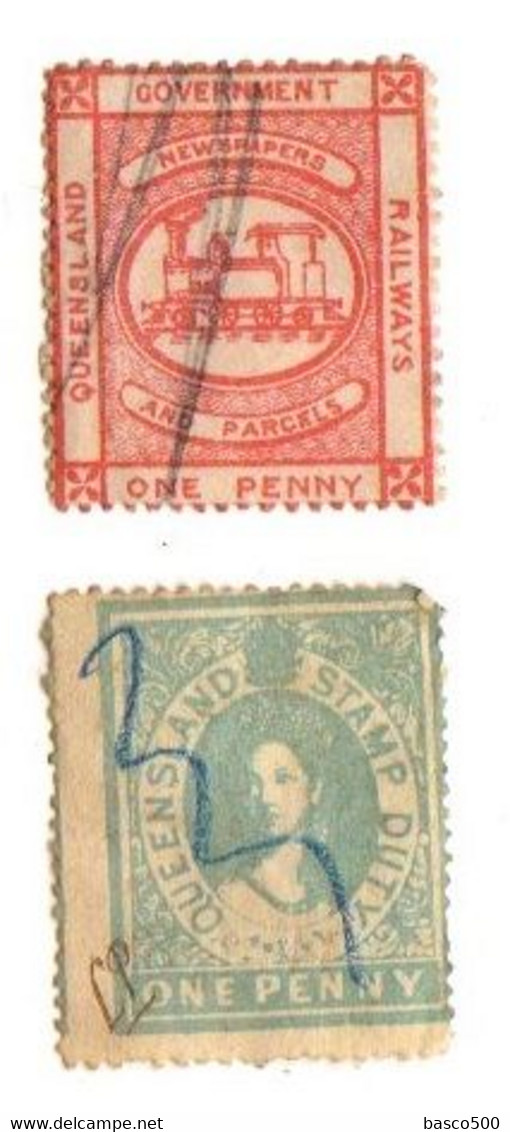 QUEENSLAND 8 Timbres Oblitérés Dont Railways - Gebruikt