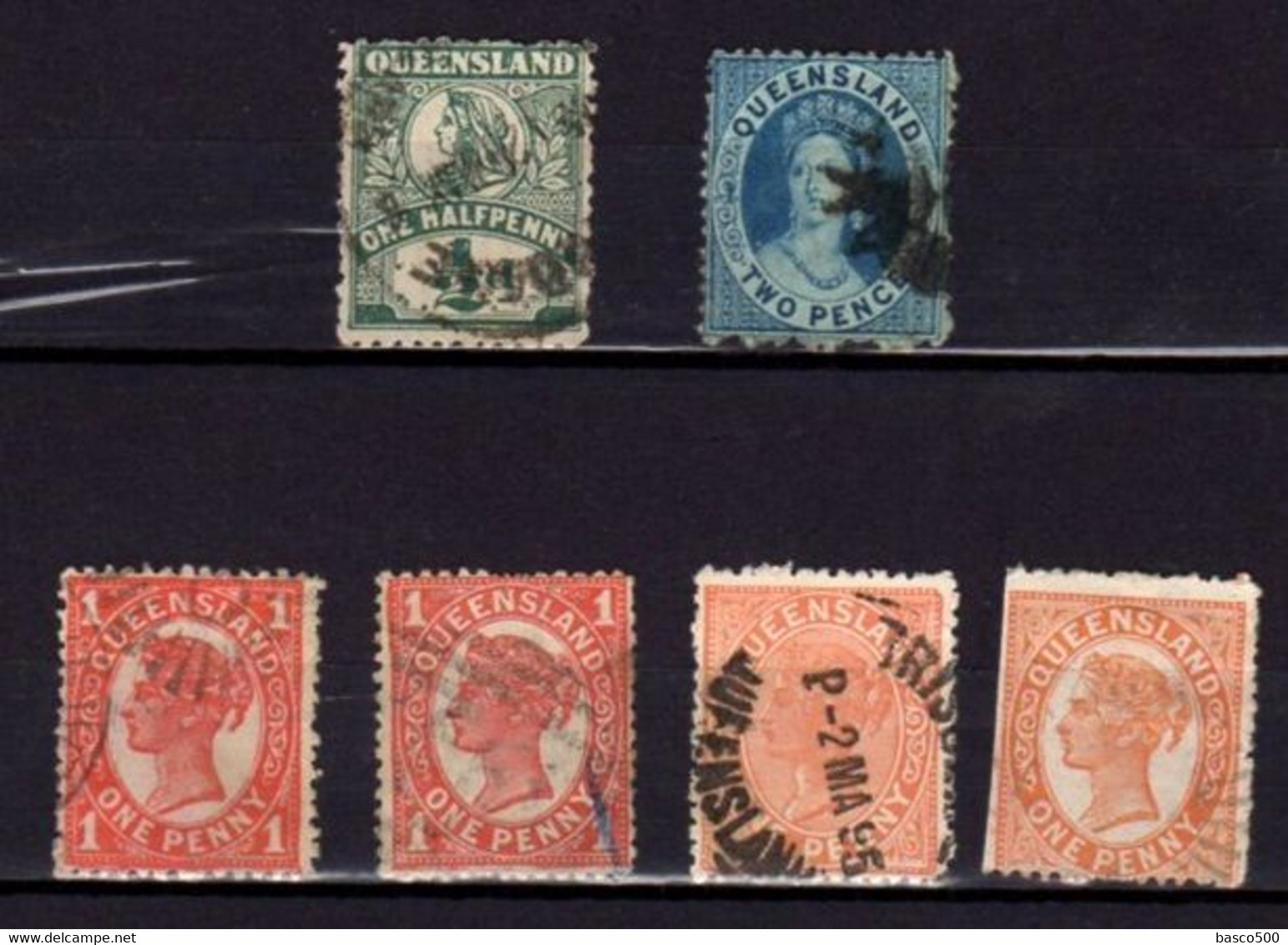 QUEENSLAND 8 timbres Oblitérés dont Railways