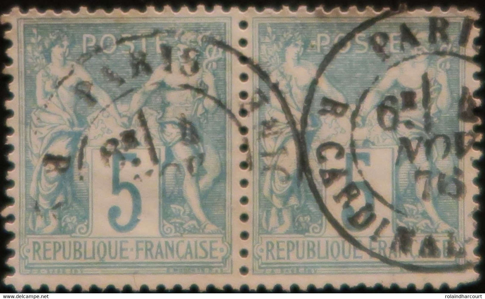 R1311/2674 - SAGE TYPE I (PAIRE) N°64 CàD De PARIS RUE CARDINAL LEMOINE 4 NOVEMBRE 1876 - Cote (2023) : 135,00 € - 1876-1878 Sage (Type I)