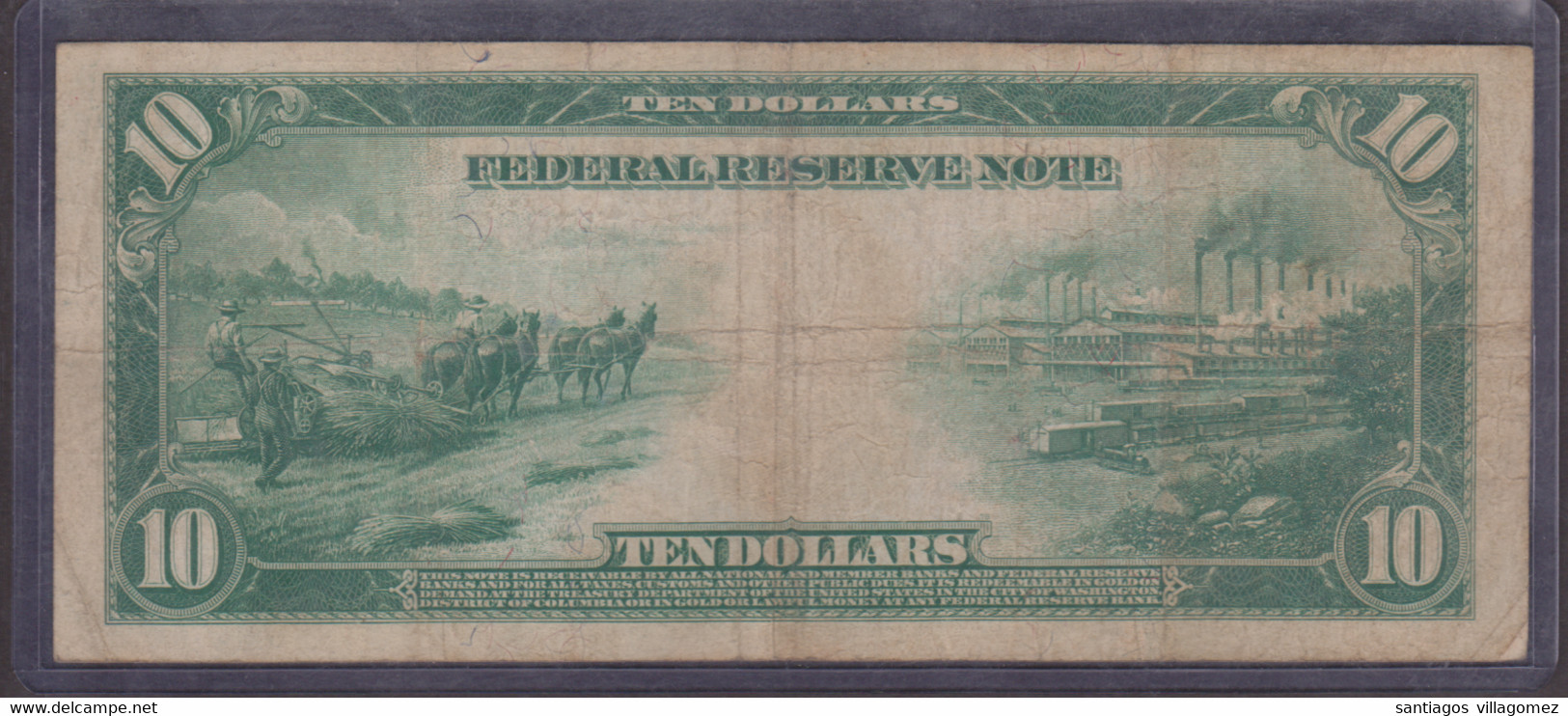USA 1914: TEN DOLLARS Andrew Jackson Blue Label - Illinois