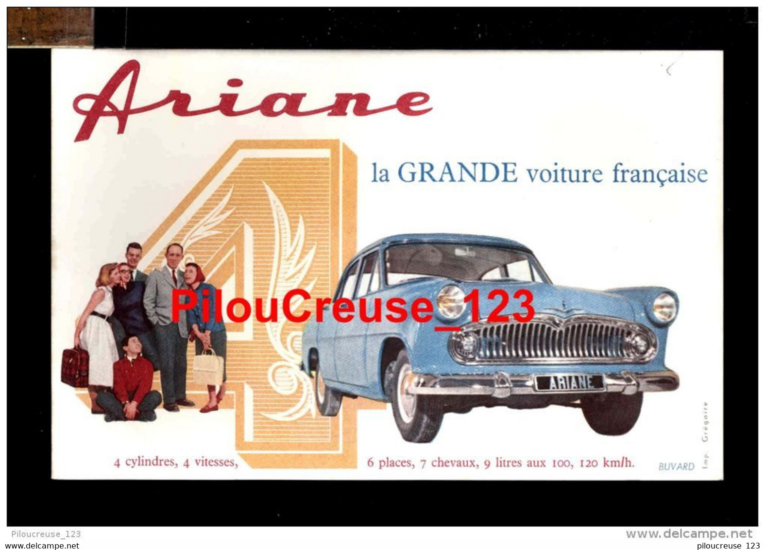 BUVARD AUTOMOBILE - ARIANE - " La Grande Voiture Française " - Automobile