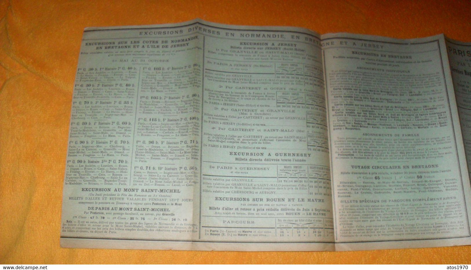 DEPLIANT CHEMINS DE FER DE L'ETAT ETE 1911 NORMANDIE, BRETAGNE, ILE DE JERSEY, LONDRES..VOYAGES A PRIX REDUITS - Europa