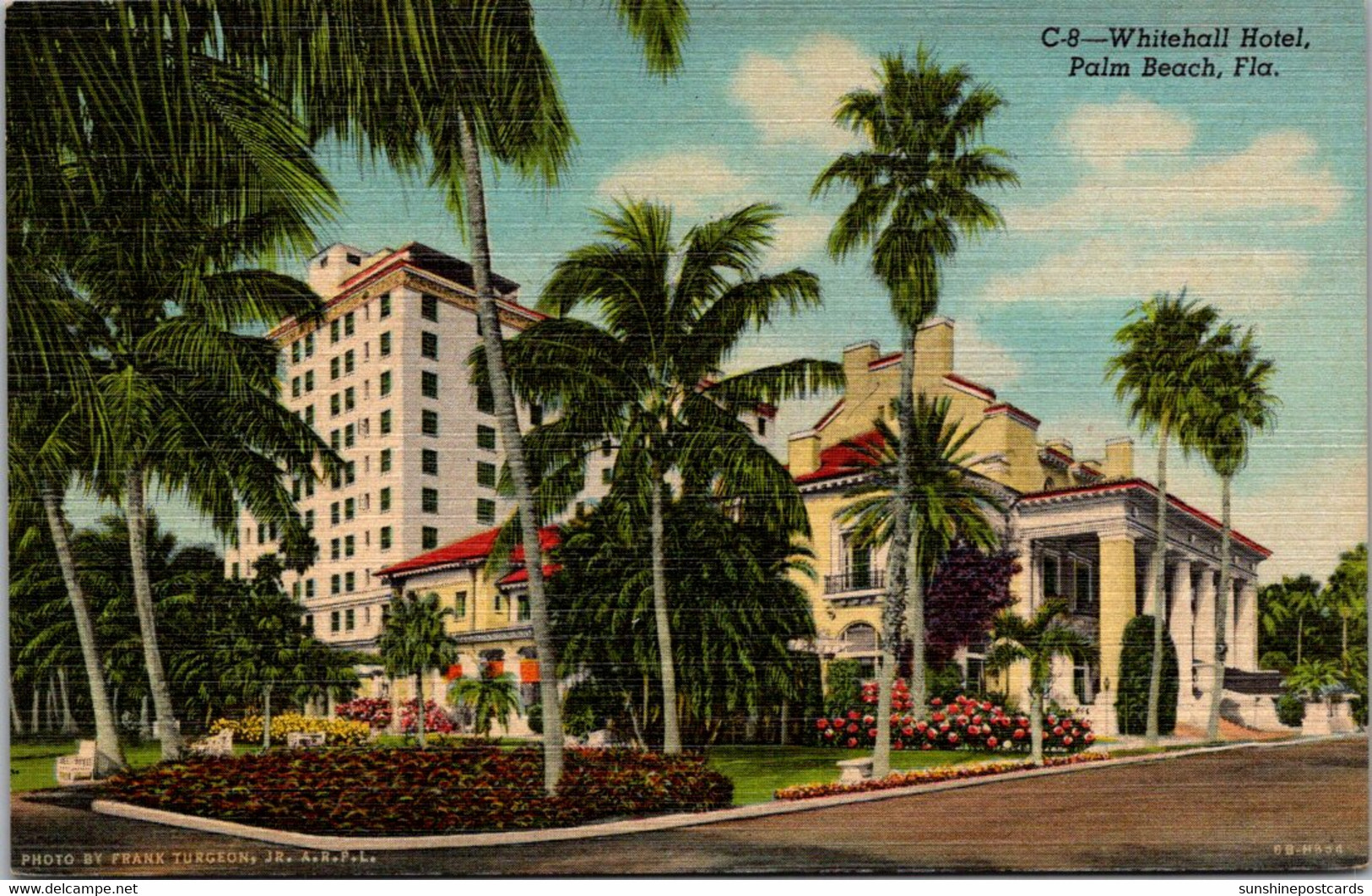 Florida Palm Beach The Whitehall Hotel Curteich - Palm Beach