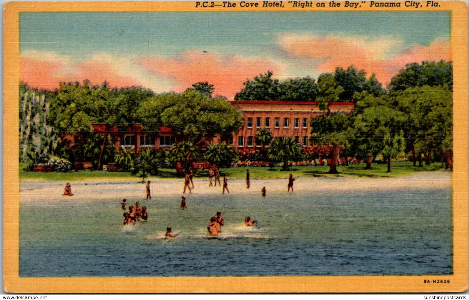 Florida Panama City The Cove Hotel On The Bay 1952 Curteich - Panama City