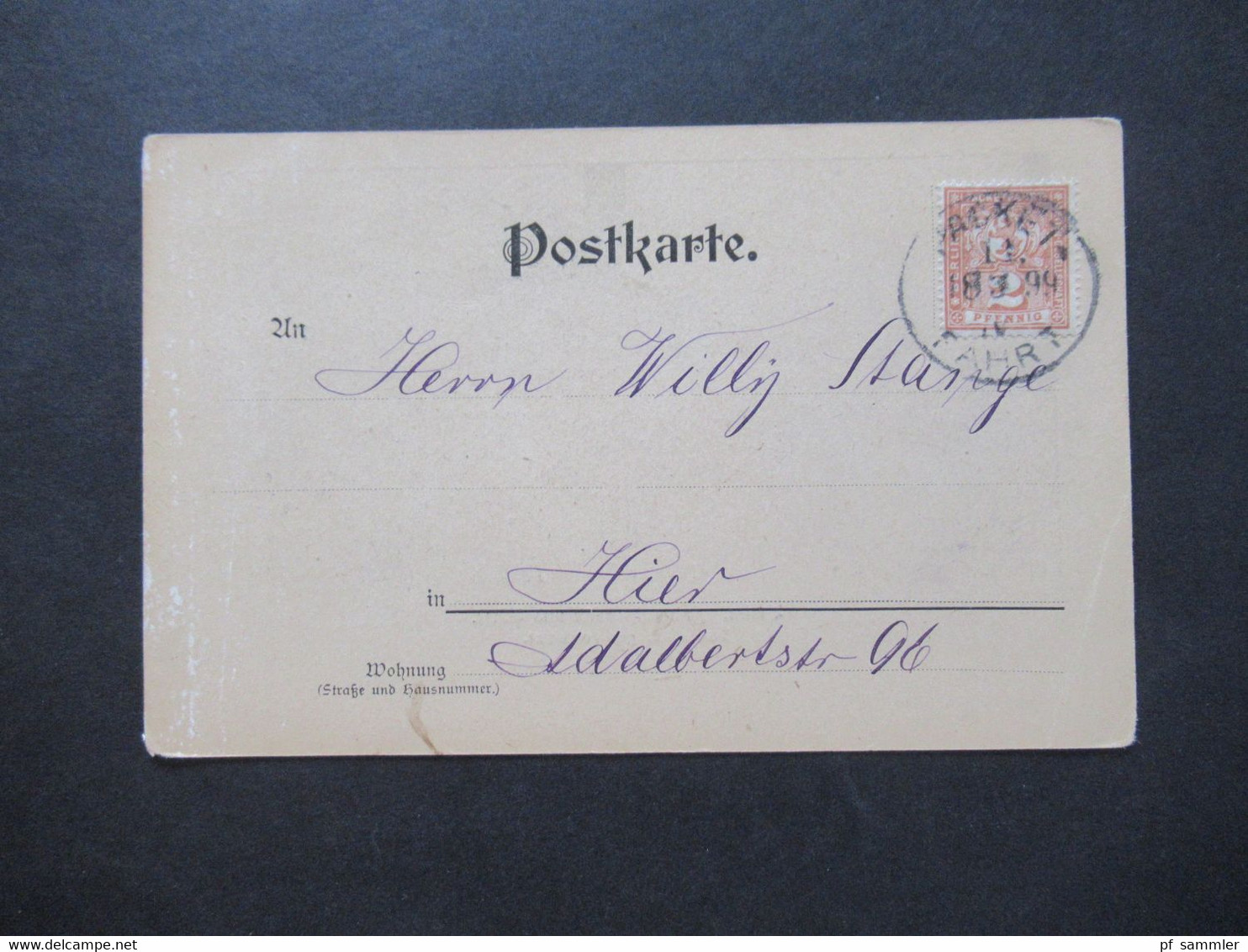 DR Privatpost Berlin Stempel Packet Fahrt 1899 Postkarte Berlin Friedrichsbrücke Und Börse Dessin 442 Als Orts PK - Private & Local Mails