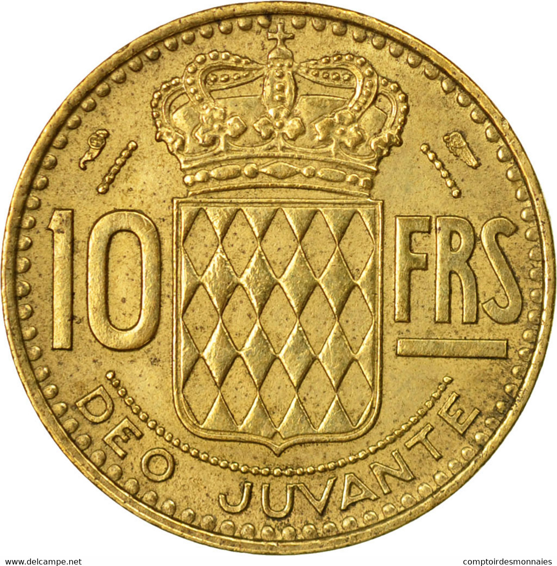 Monnaie, Monaco, Rainier III, 10 Francs, 1950, TB+, Aluminum-Bronze, Gadoury:MC - 1949-1956 Oude Frank