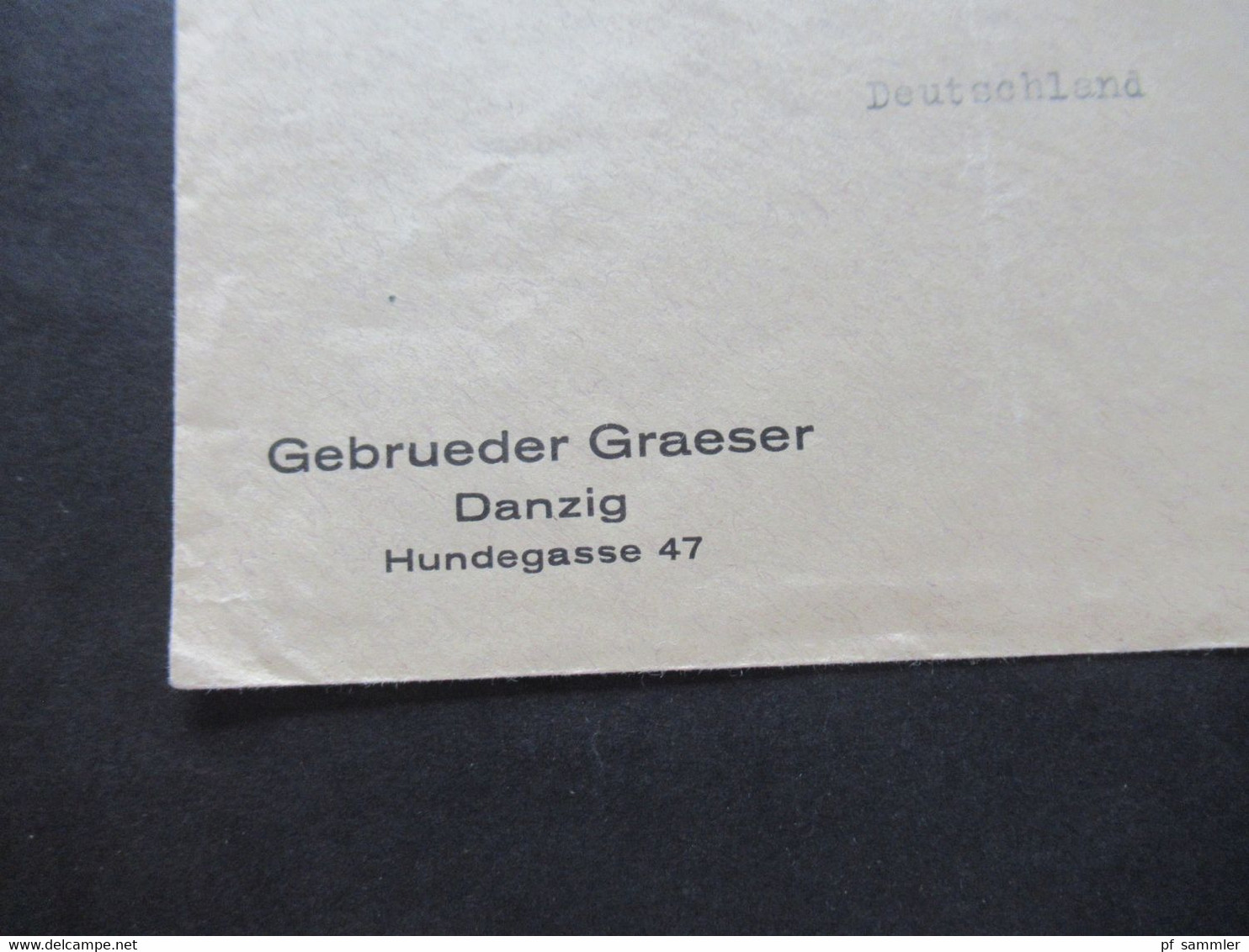 Danzig 1934 Wappen Mit Werbestempel Danzig Dein Reiseziel Umschlag Gebrüder Graeser Danzig Hundegasse 47 - Brieven En Documenten