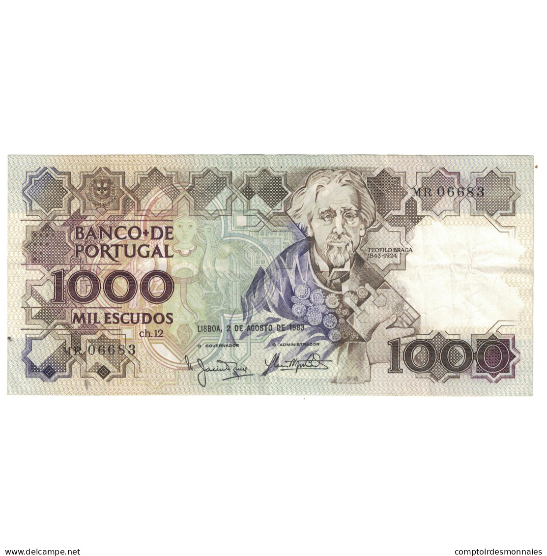 Billet, Portugal, 1000 Escudos, 1983, 1983-08-02, KM:181k, TTB - Portugal