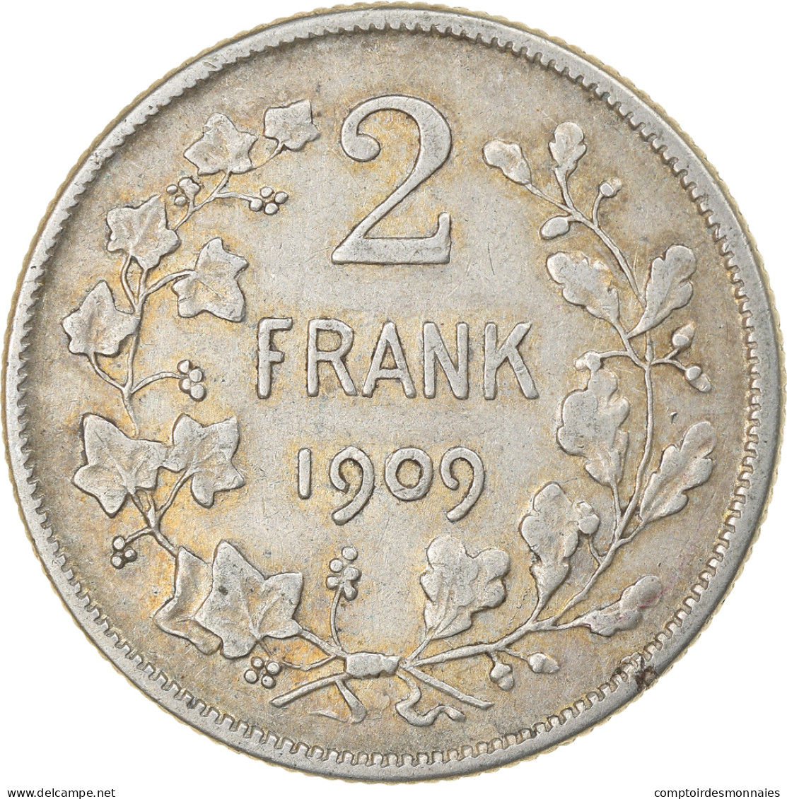 Monnaie, Belgique, 2 Francs, 2 Frank, 1909, TB+, Argent, KM:59 - 2 Francs