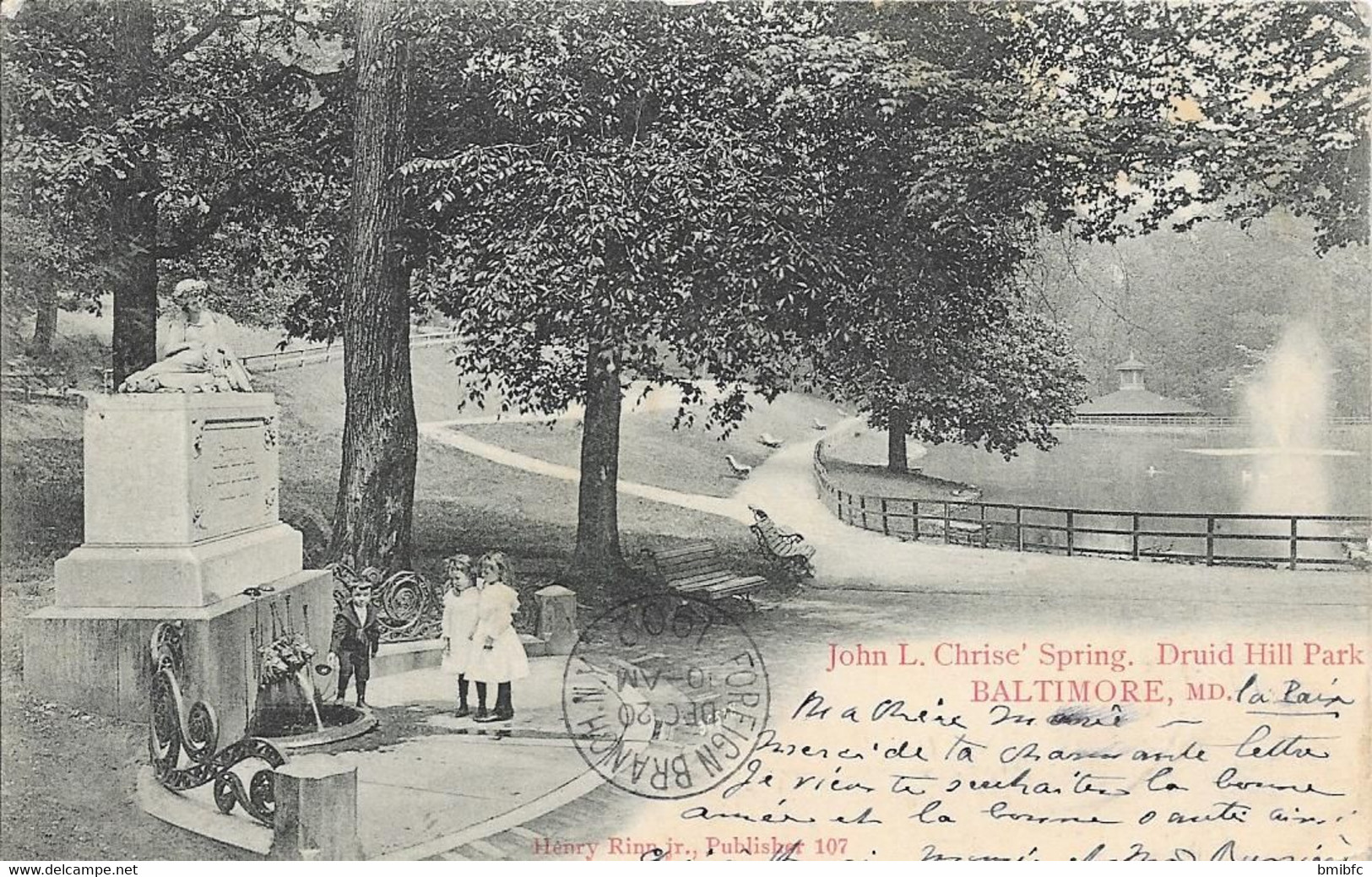 BALTIMORE, MD. John L. Chrise'Spring, Druid Hill Park - Baltimore