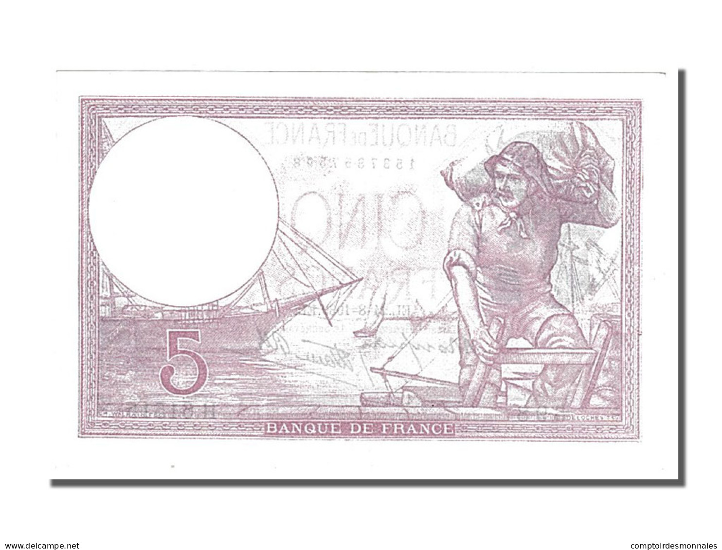 Billet, France, 5 Francs, 5 F 1917-1940 ''Violet'', 1939, 1939-08-24, SPL - 5 F 1917-1940 ''Violet''