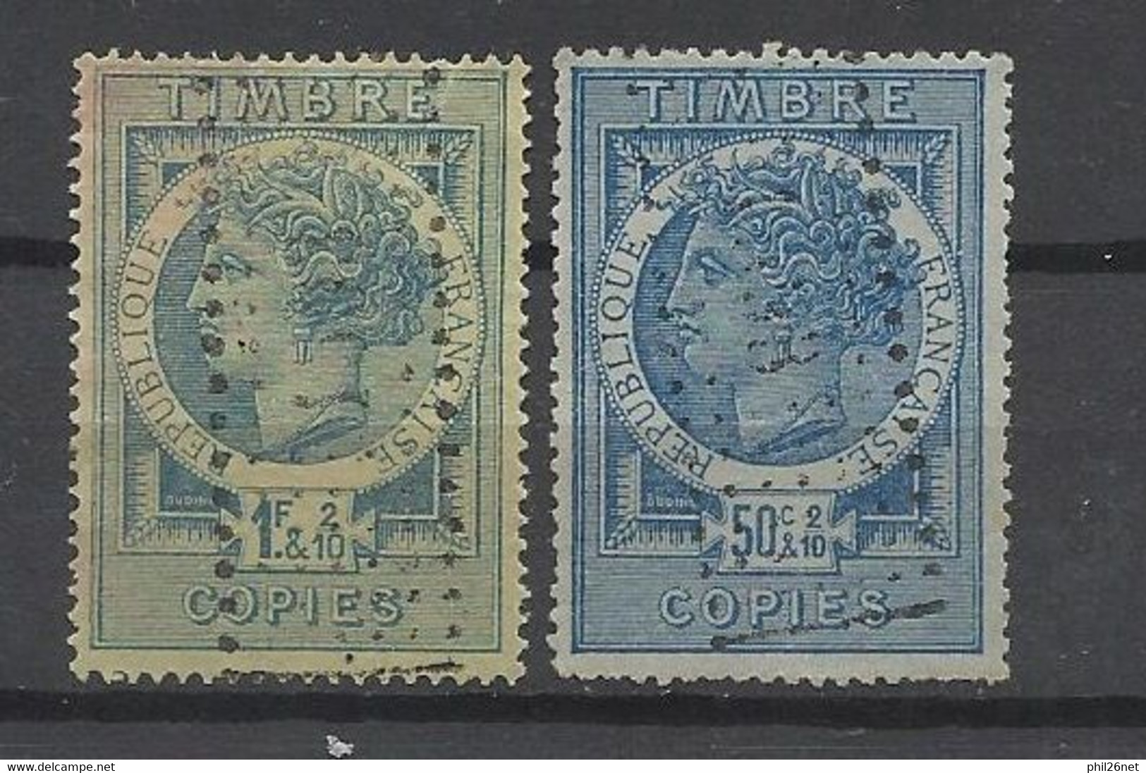 France Fiscal Copies République D' Oudine   N° 9 Et 10  Oblitérés  B/TB     Voir Scans    Soldes ! ! ! - Stamps