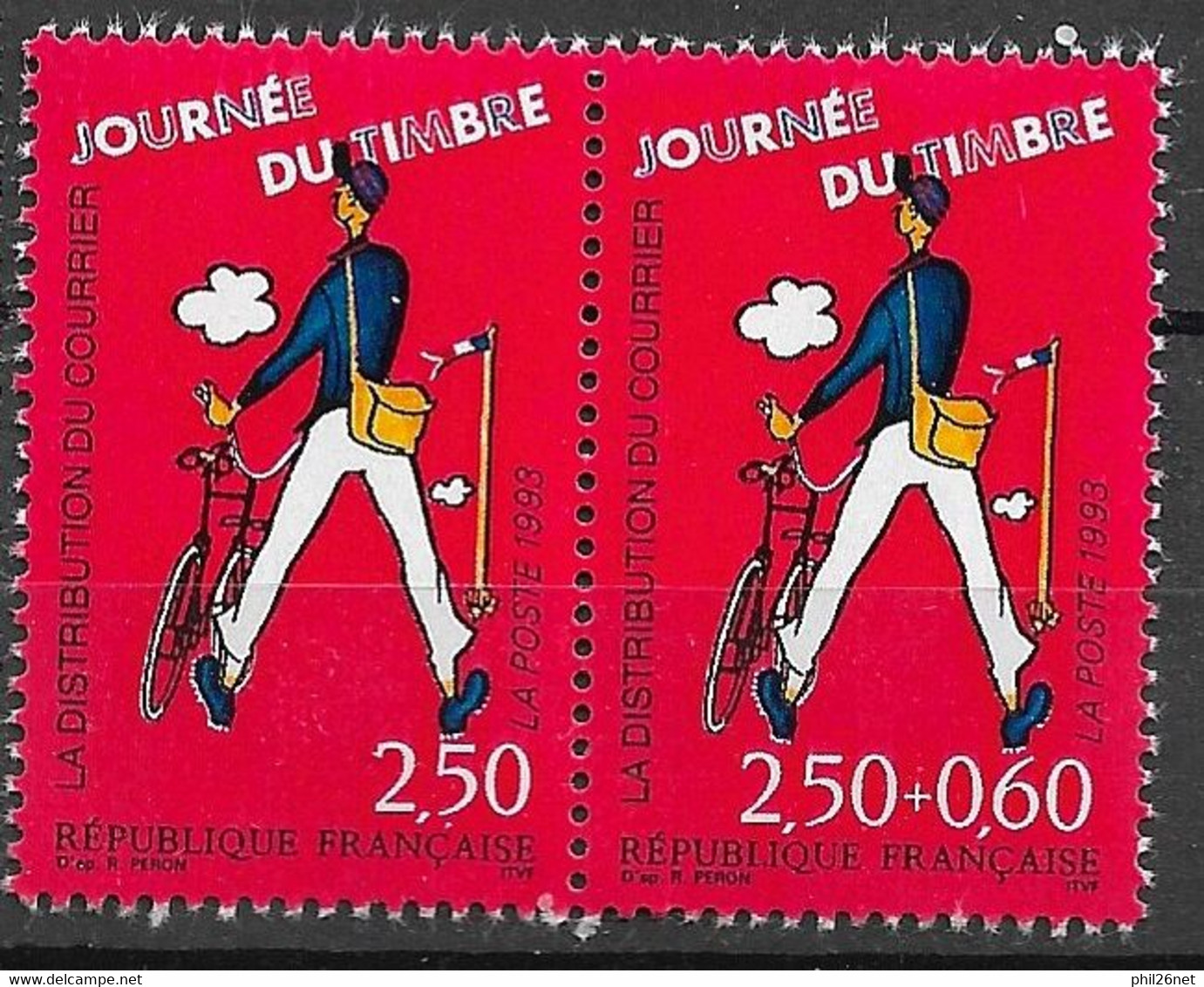 France Paire N° 2793A Journée Du Timbre 1993  Neufs * *  B/TB Voir Scans Soldes ! ! ! - Unused Stamps