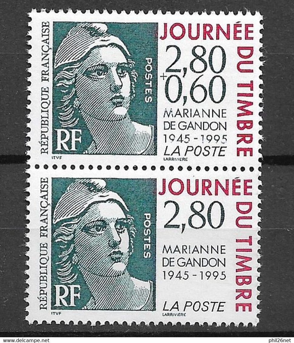 France Paire N° 2934A Journée Du Timbre 1995  Neufs * *  B/TB Voir Scans Soldes ! ! ! - Unused Stamps