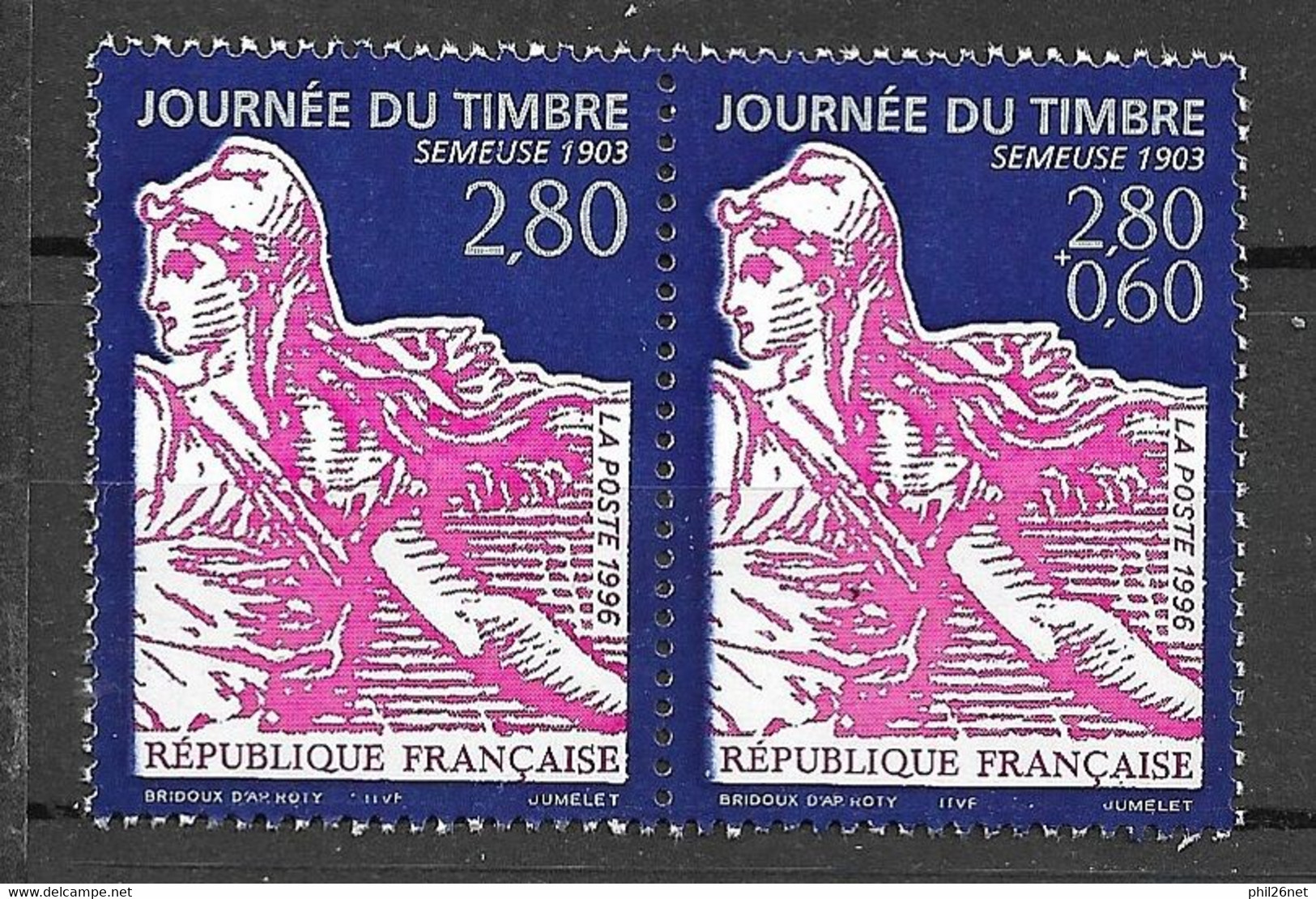 France Paire N° 2991A Journée Du Timbre 1996  Neufs * *  B/TB Voir Scans Soldes ! ! ! - Unused Stamps