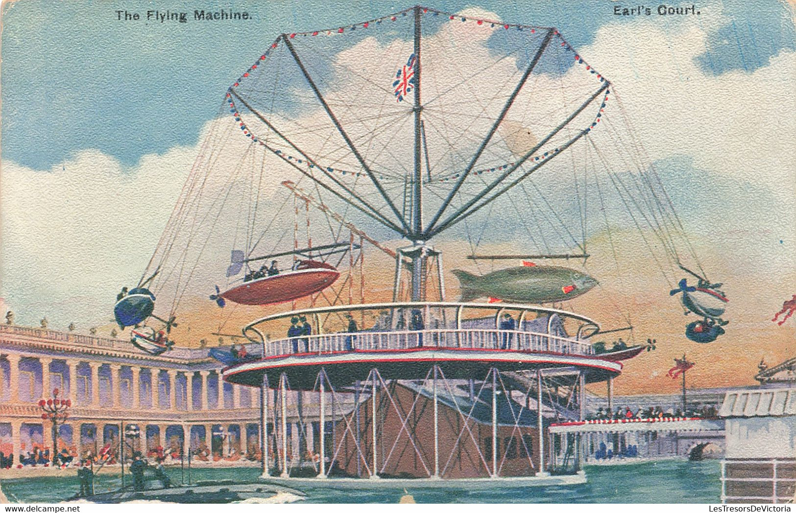CPA - The Flying Machine - Earl's Court - Colorisé - Manège Dans L'eau - Animé - Forain - Autres & Non Classés