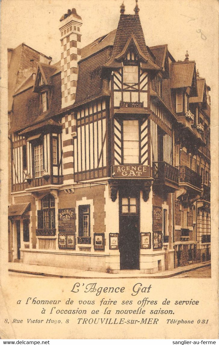 CPA 14 TROUVILLE SUR MER AGENCE GAT RUE VICTOR HUGO - Trouville