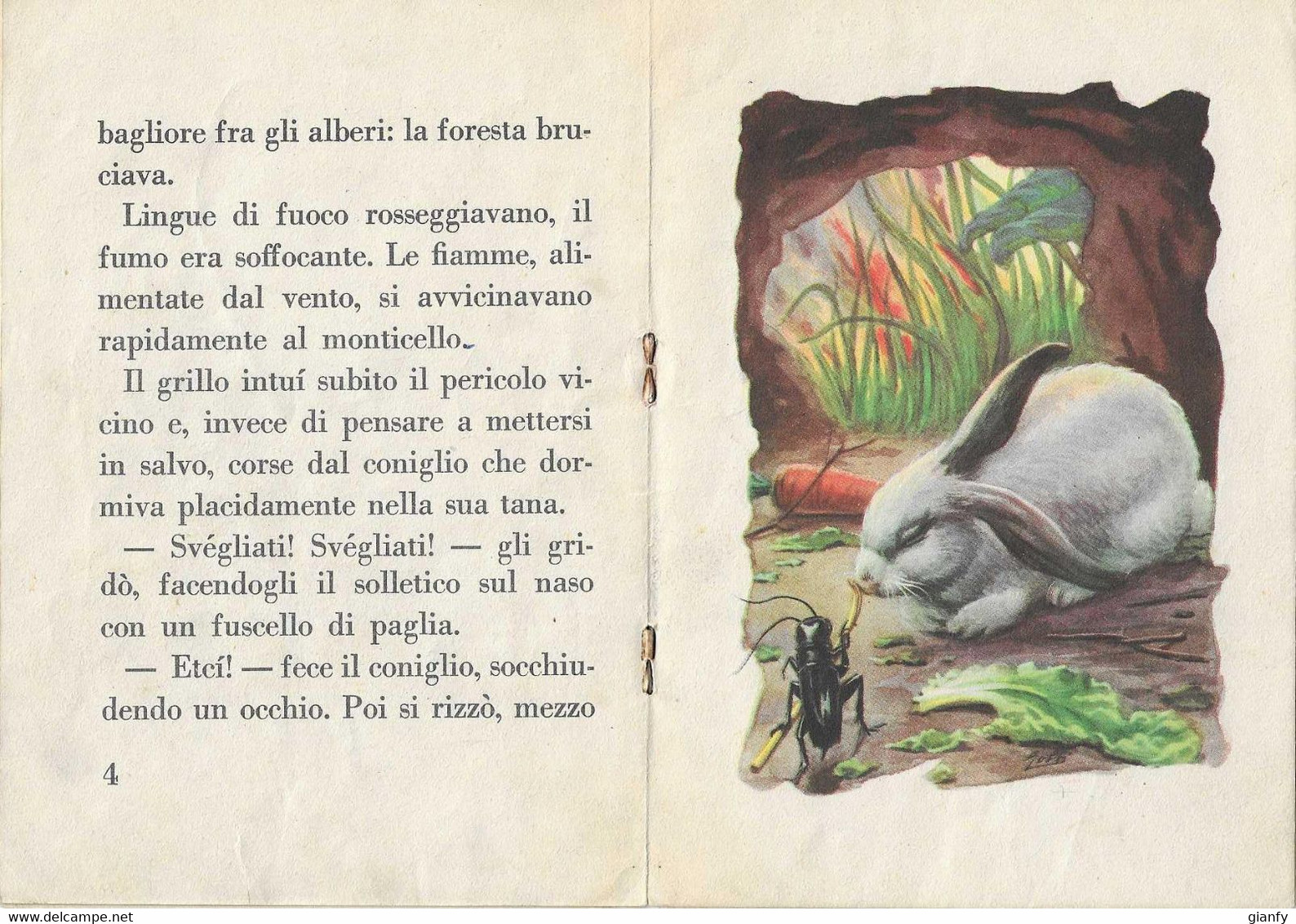 MAGGIORINA CASTOLDI - IL GRILLO E IL CONIGLIO - BIBLIOTECHE DEI FANCIULLI - FRATELLI FABBRI EDITORI MILANO 1954 - Bambini E Ragazzi