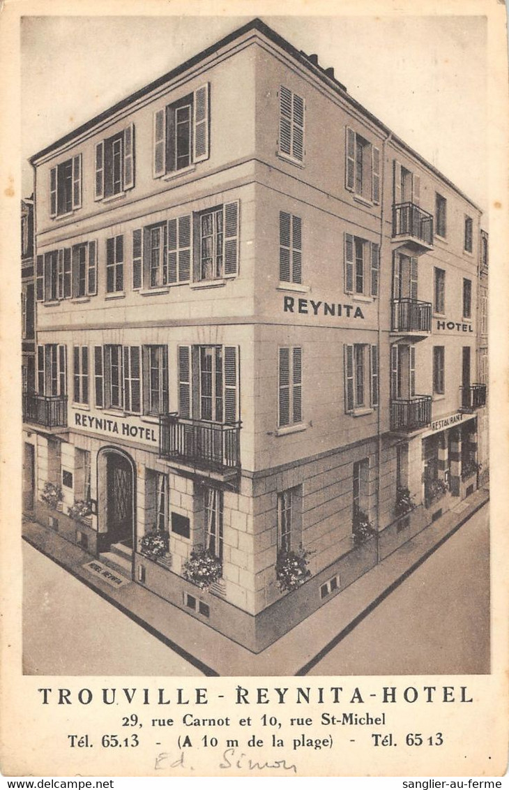 CPA 14 TROUVILLE REYNITA HOTEL RUE CARNOT - Trouville