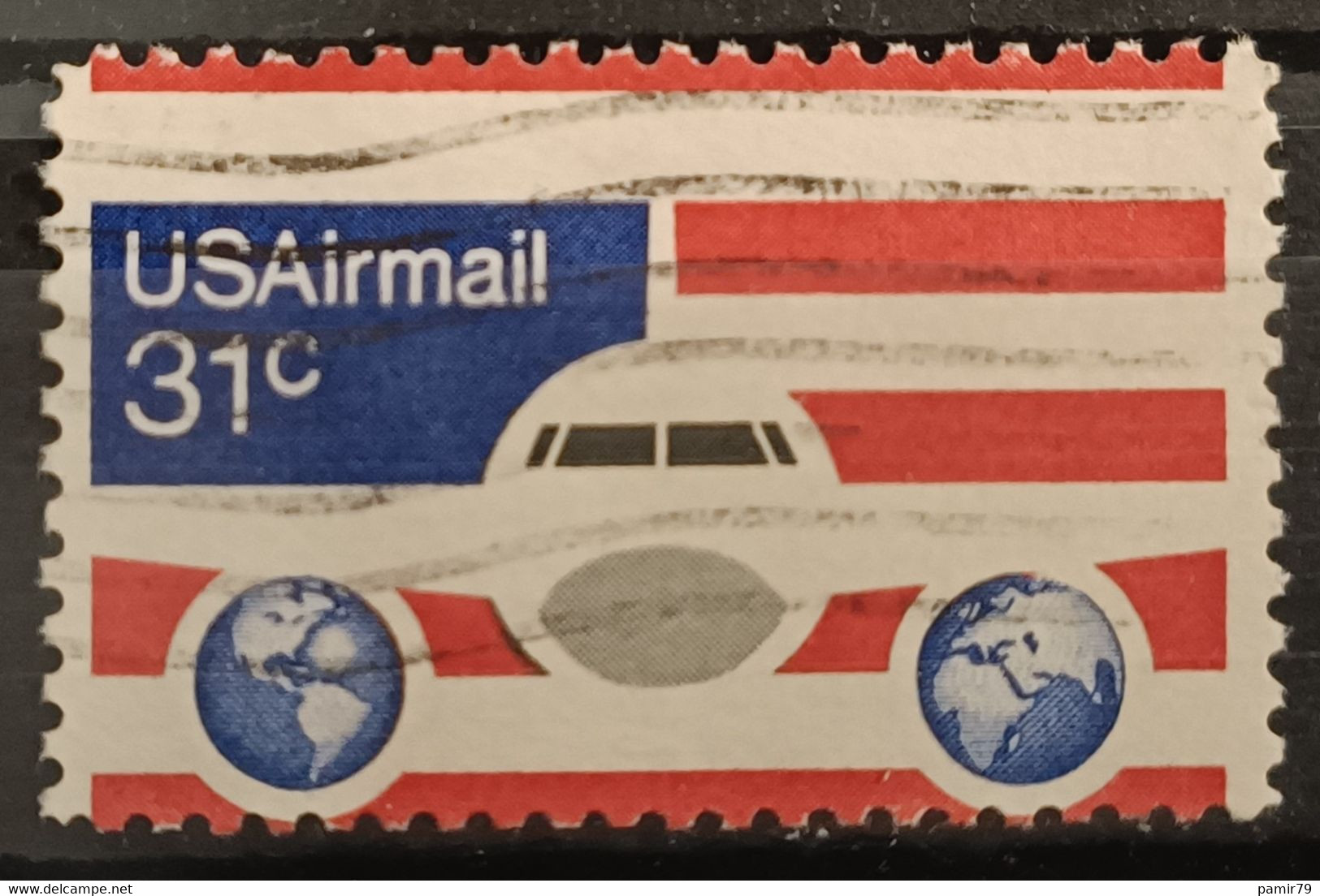 1976 US Airmail Verschobener Druck - Varietà, Errori & Curiosità