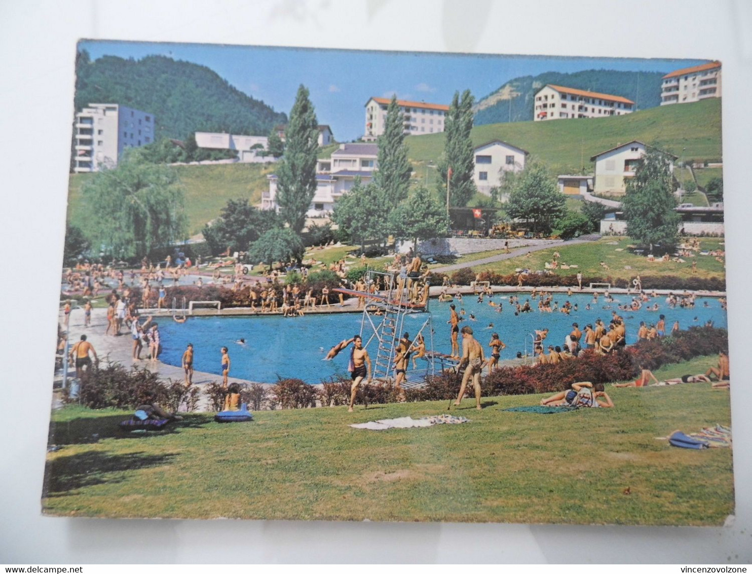 Cartolina Viaggiata "MOUTIER La Piscine" 1966 - Moutier