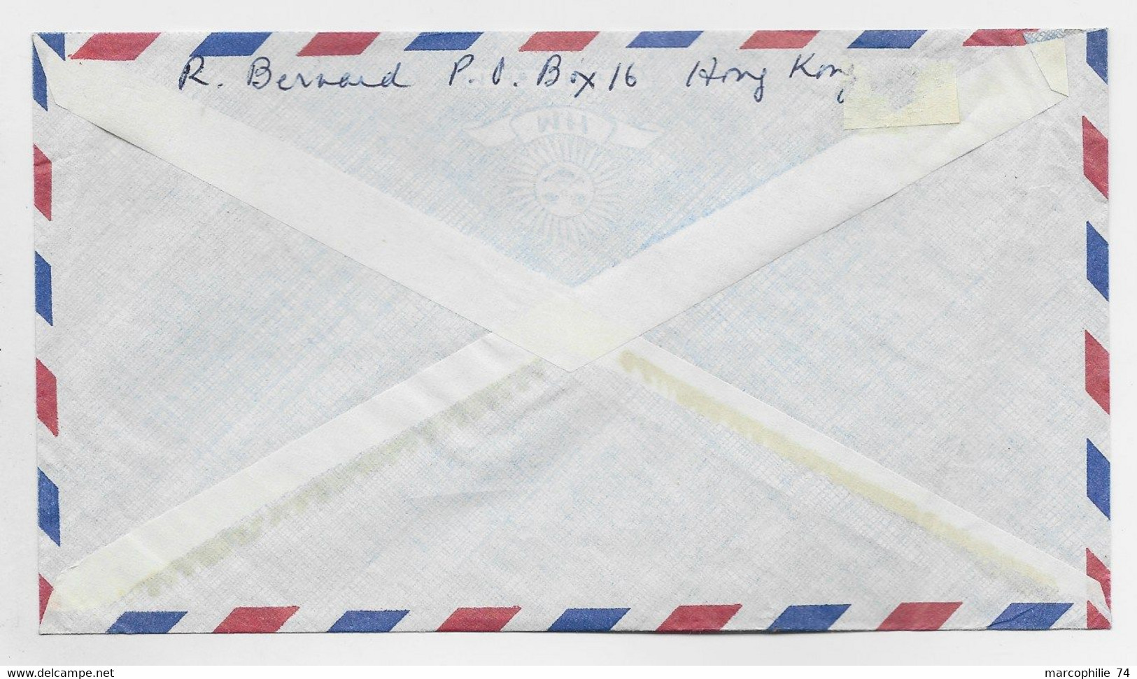 EMA HONG KONG 0130 CENTS VICTORIA 22.XII.1962 LETTRE COVER AIR MAIL TO FRANCE - Automatenmarken