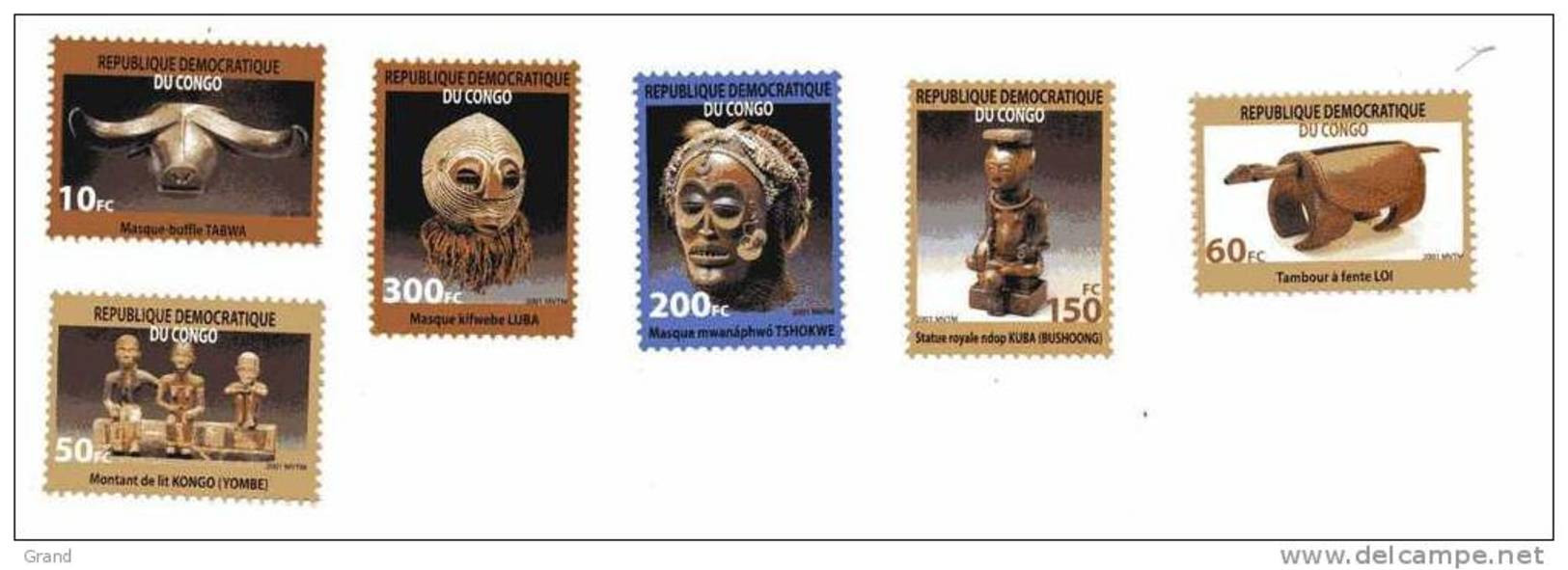 CONGO RD-Masques-série 2002***MNH YT 1529/34***MNH-COTE 16 EURO - Otros & Sin Clasificación