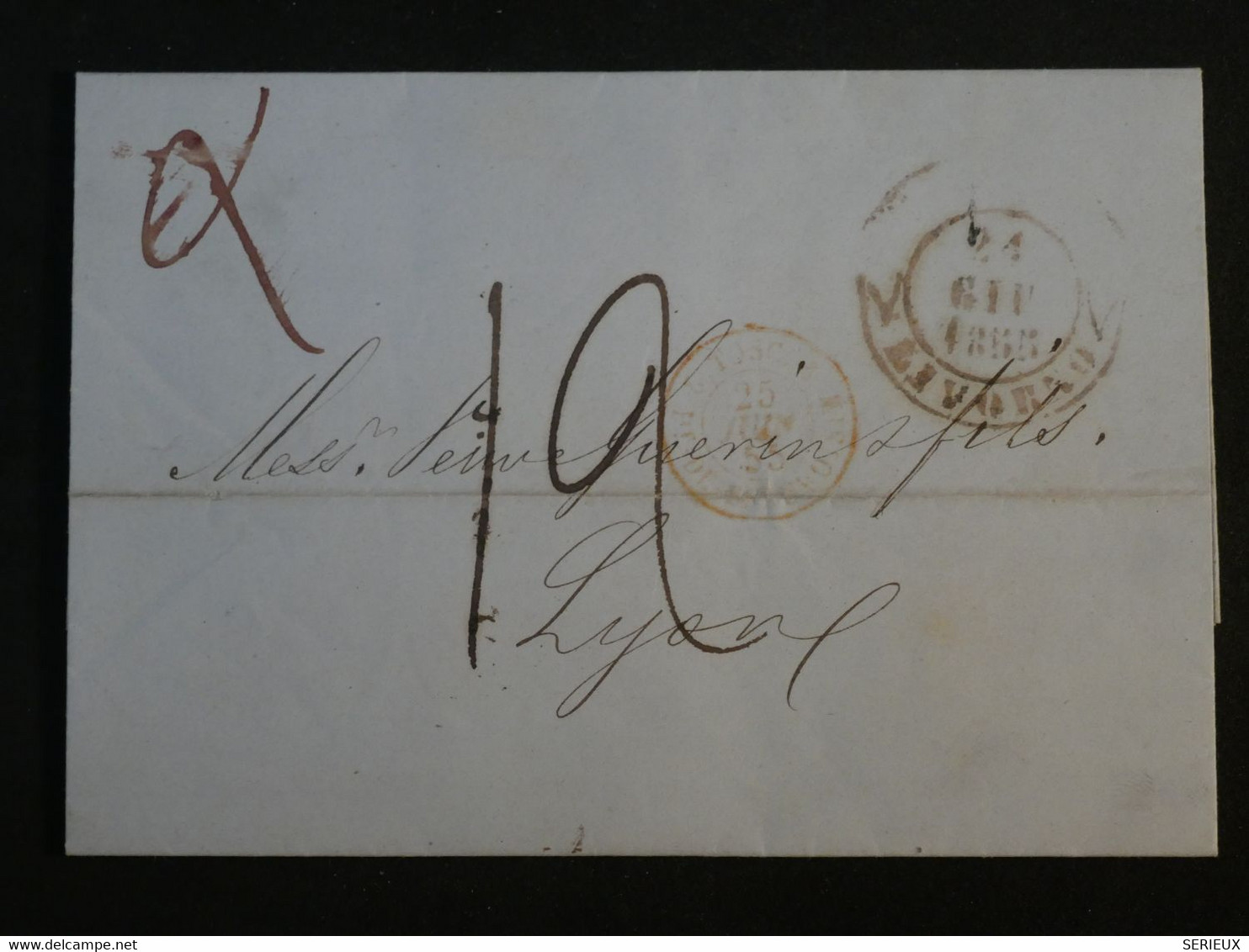 BN3 ITALIA   BELLE  LETTRE 1855 LIVORNO   A  LYON     +++AFFRANCH. INTERESSANT - Non Classés