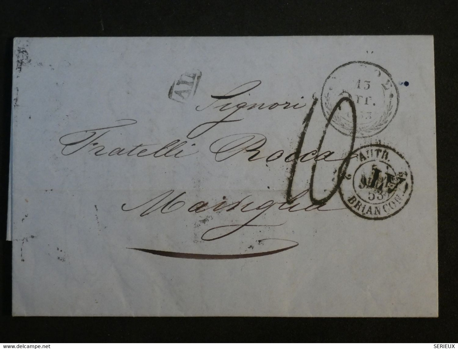 BN3 ITALIA   BELLE  LETTRE 1853 A MARSEILLE     +++AFFRANCH. INTERESSANT - Zonder Classificatie