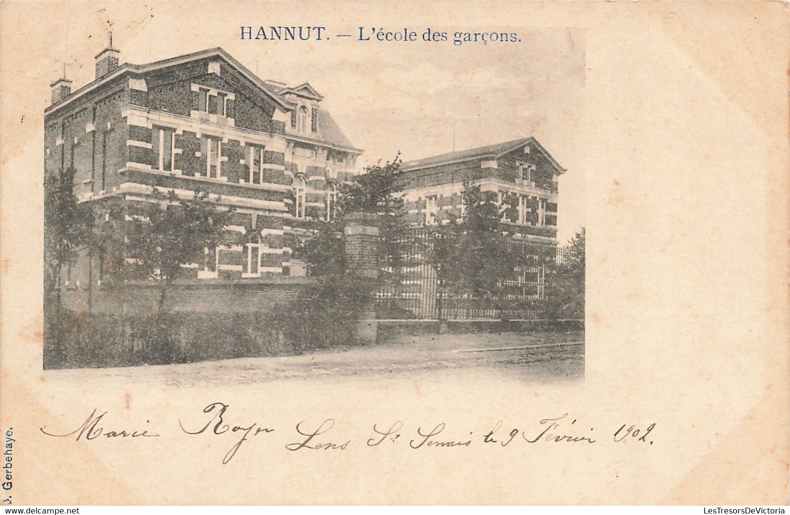 Belgique - Liège - Hannut - L'école Des Garçons - Edit. Gerbehaye - Précurseur - Carte Postale Ancienne - Hannut