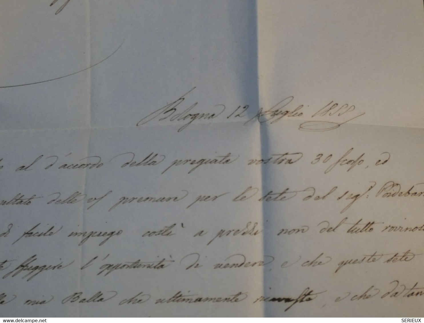 BN3 ITALIA   BELLE  LETTRE 1855 BOLOGNA A LYON      +++AFFRANCH. INTERESSANT - Non Classés