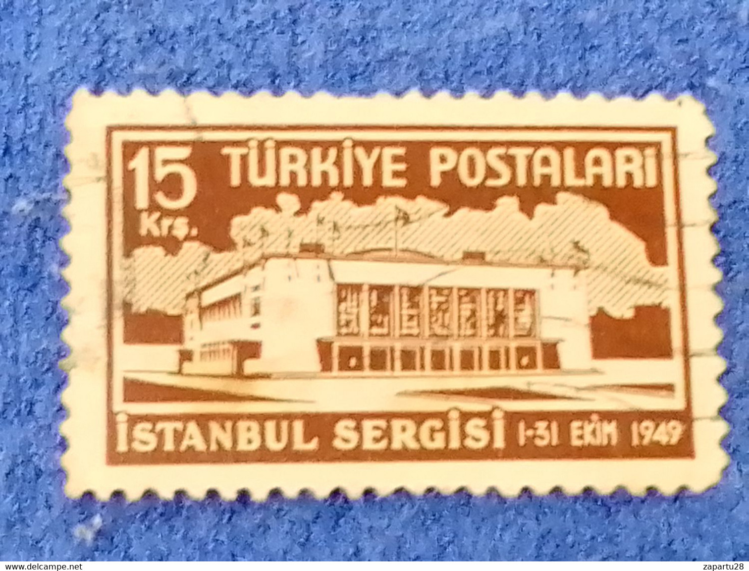 TÜRKİYE.-1940-50-   15K  İSTANBUL FAİR DAMGALI - Usati