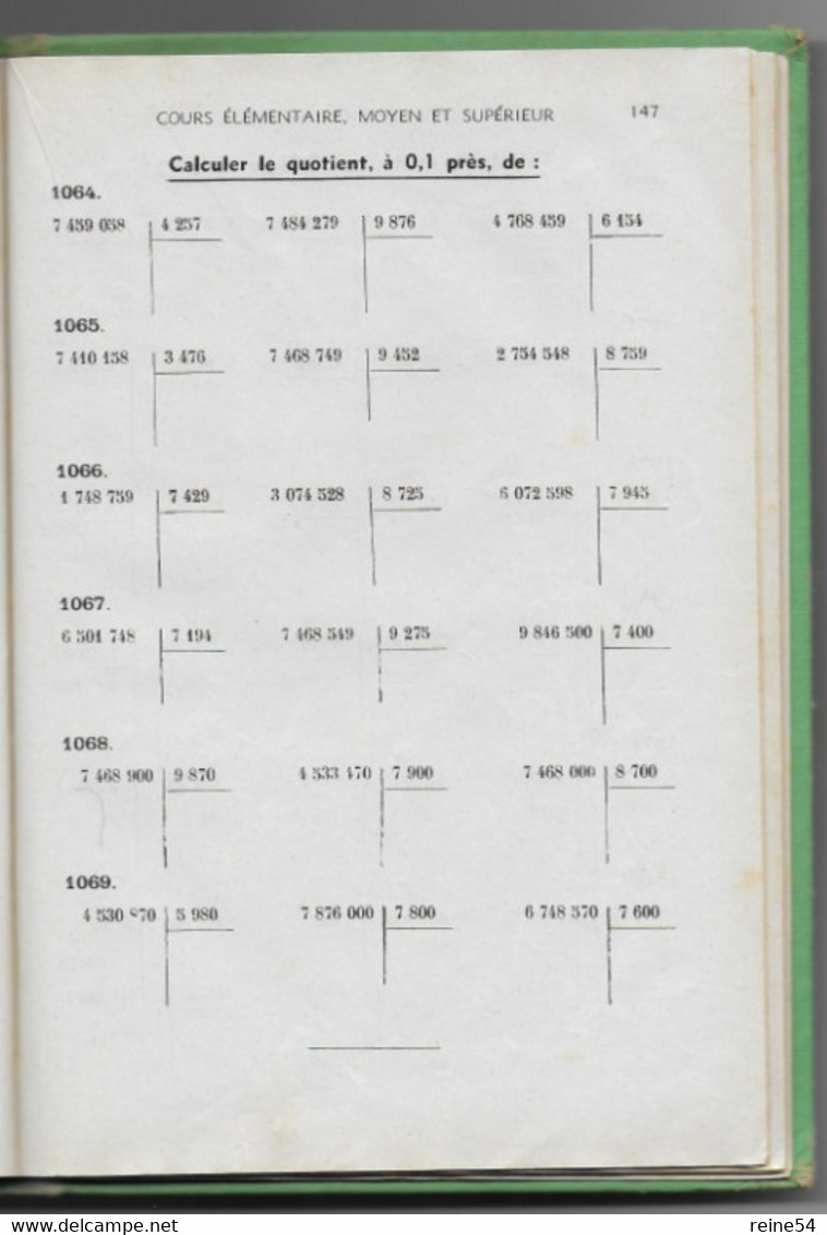 LA PRATIQUE DU CALCUL - B. BRAULT -1959- Cours élémentaire au cours supérieur-Edit. de l'Ecole n°317