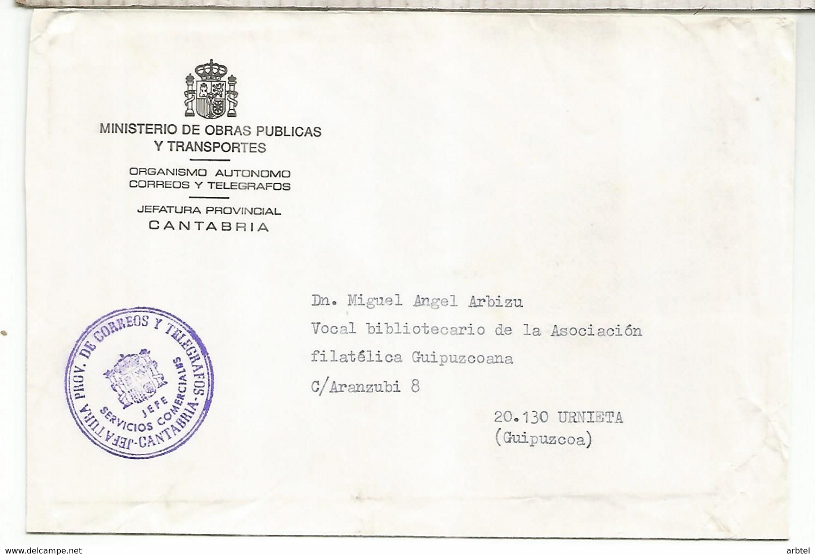 CANTABRIA CC FRANQUICIA CORREOS JEFATURA PROVINCIAL - Franchise Postale