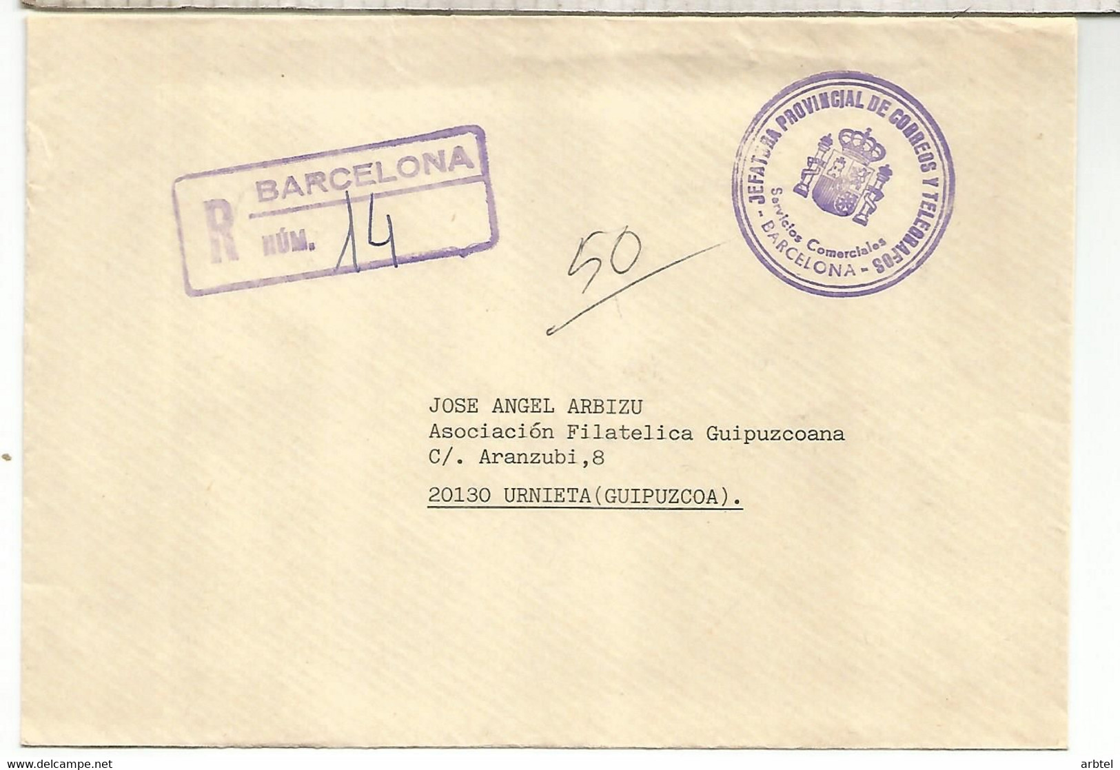 BARCELONA CERTIFICADA CC FRANQUICIA CORREOS SERVICIOS COMERCIALES - Franchise Postale