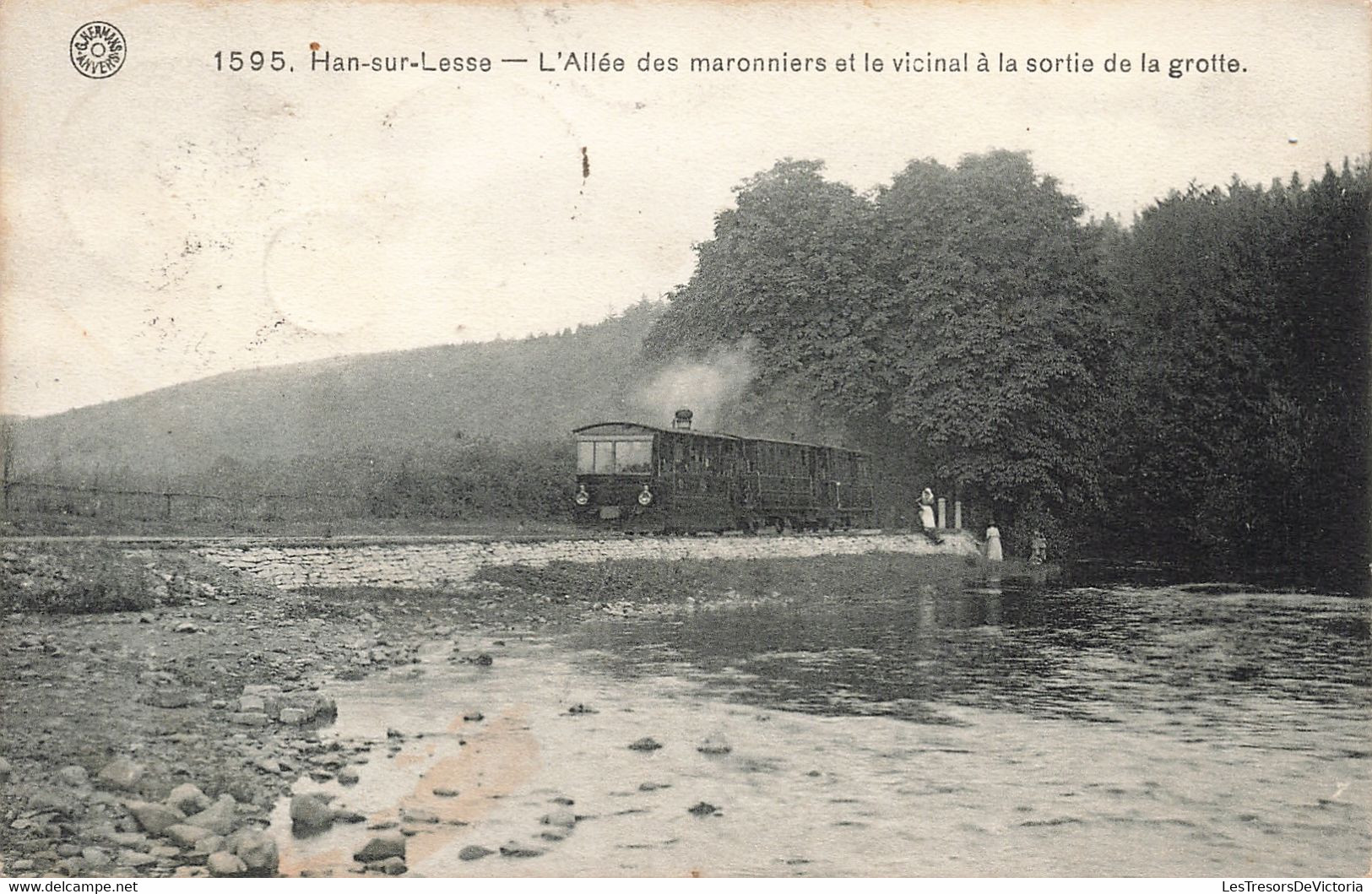 Belgique - Han Sur Lesse - L'allée Des Maronniers Et Vicinal à La Sortie De La Grotte - Train - Carte Postale Ancienne - Rochefort