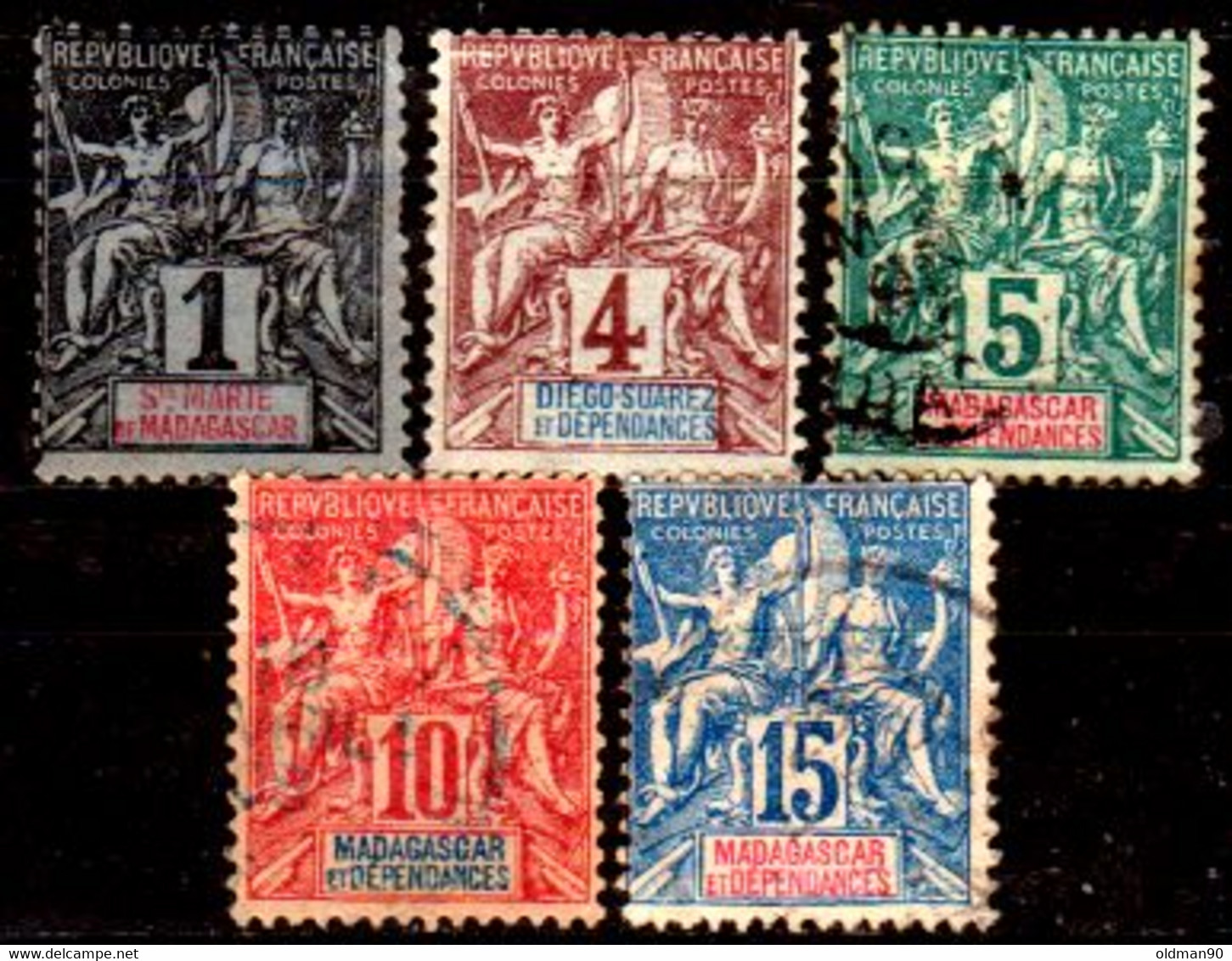 Madagascar -5- POST STAMPS, Issued By 1896-1906 - Quality In Your Opinion. - Other & Unclassified