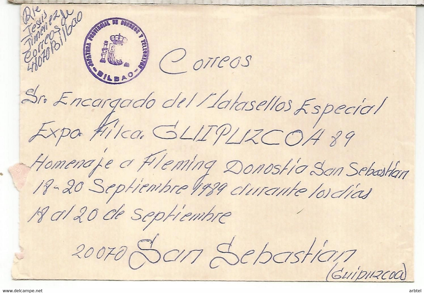 BILBAO CC FRANQUICIA CORREOS JEFATURA PROVINCIAL - Postage Free