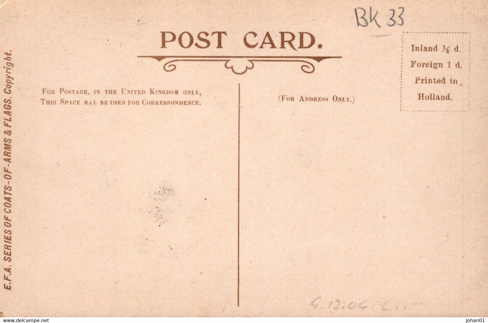 ISLE OF MAN - 1910s - Flag  Postcard - Isle Of Man
