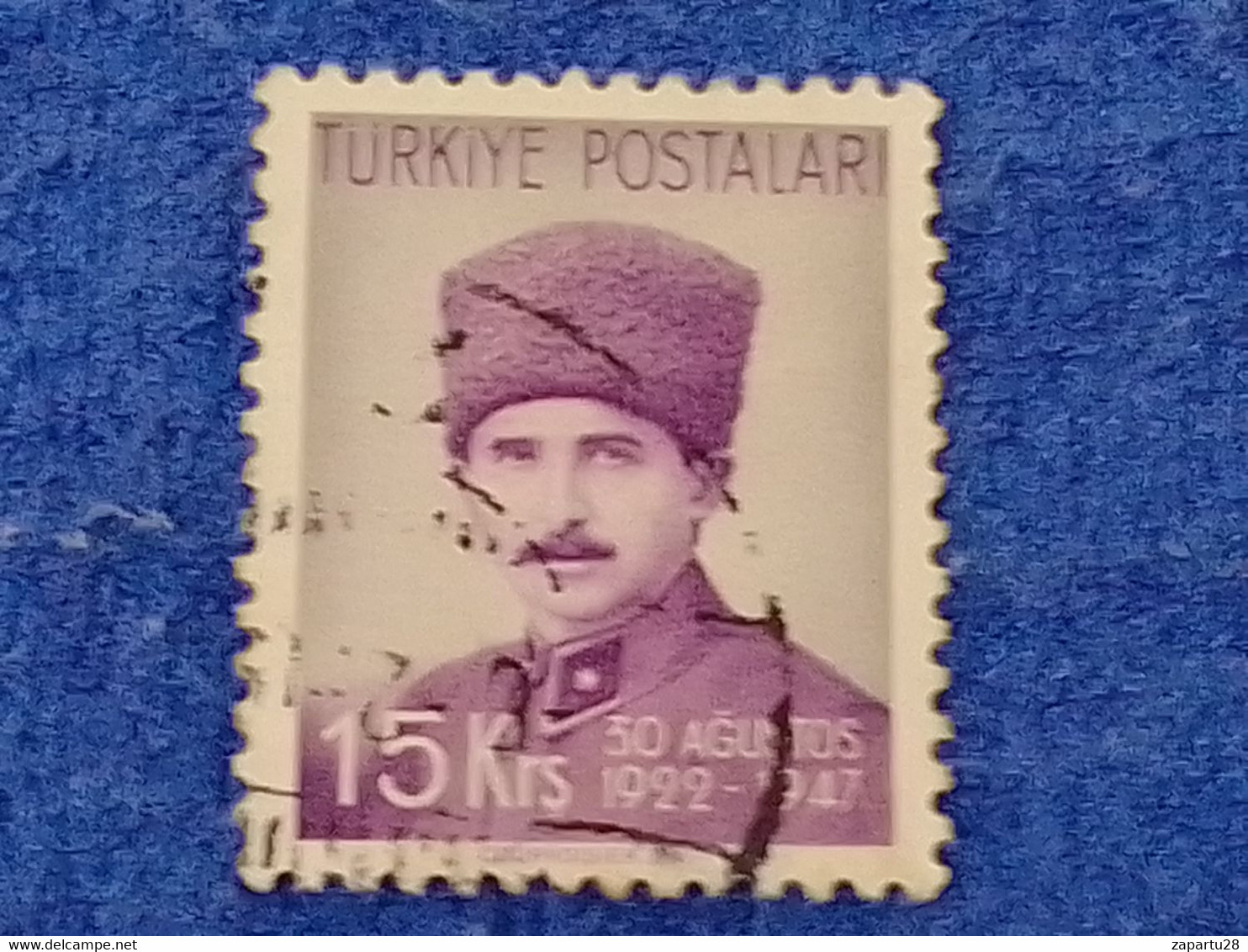 TÜRKİYE.-1940-50-   15K     THE  BATTLE OF DUMLUPINAR  DAMGALI - Oblitérés