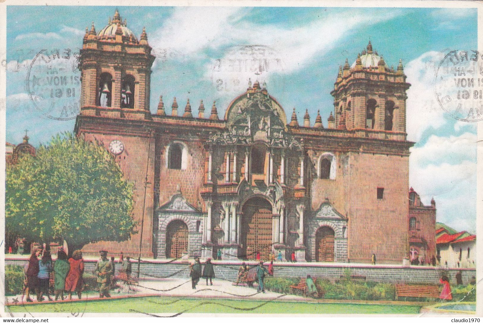 PERU' - CARTOLINA - CUZCO - LA CATEDRAL - VIAGGIATA PER GENOVA - ITALIA - 196I - Pérou