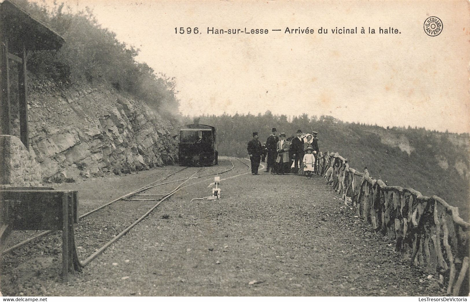 Belgique - Han Sur Lesse - Arrivée Du Vicinal à La Halle - Edit. G. Hermans - Oblitéré Etoile - Carte Postale Ancienne - Rochefort