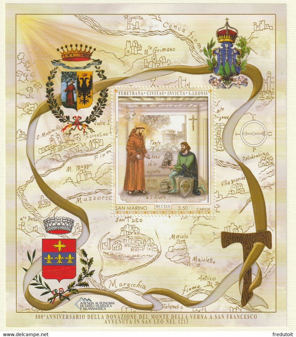 SAINT MARIN - N°F2344 ** (2013) Donation De La Verna à Saint François D'Assise. - Unused Stamps