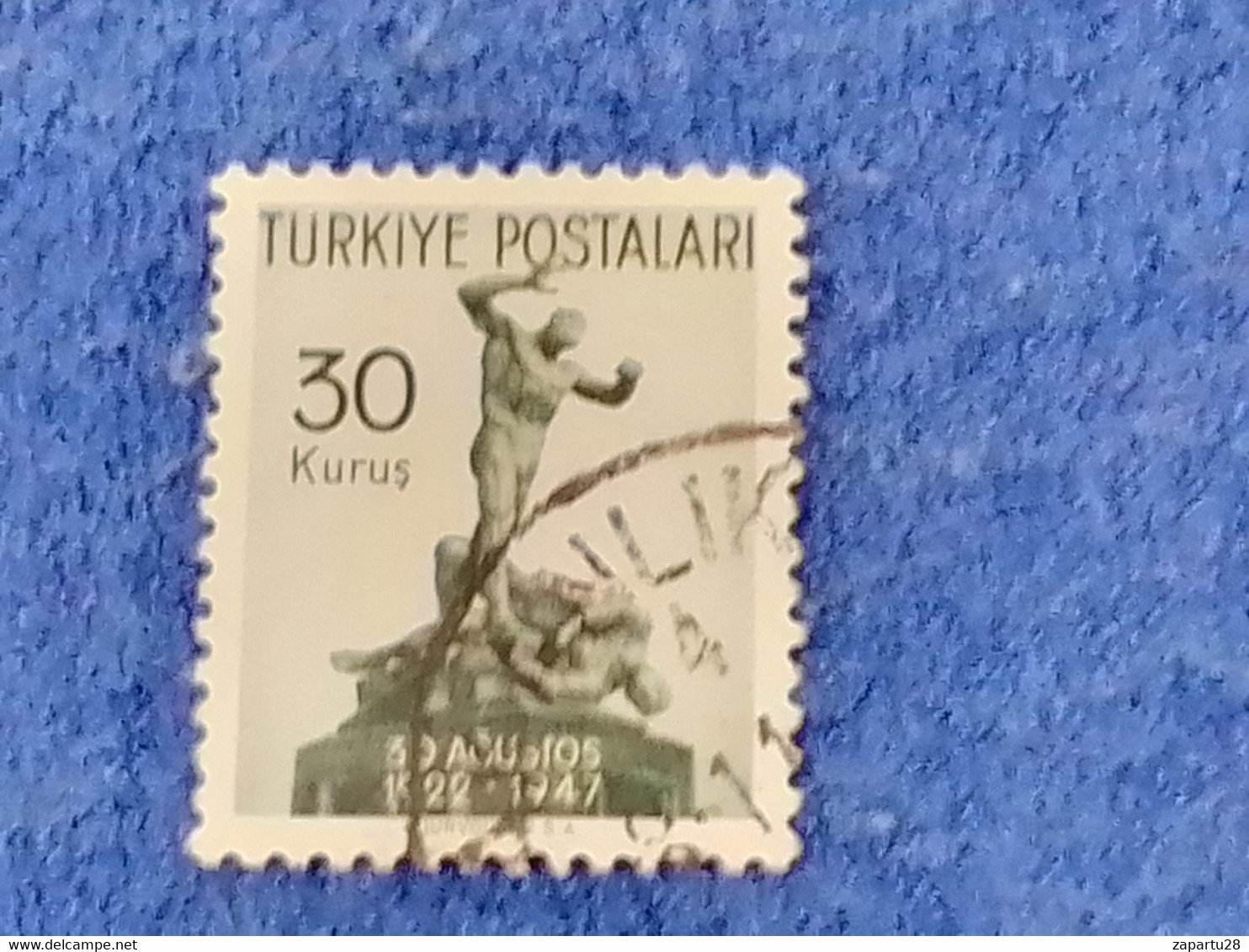 TÜRKİYE.-1940-50-   30K     THE  BATTLE OF DUMLUPINAR  DAMGALI - Used Stamps