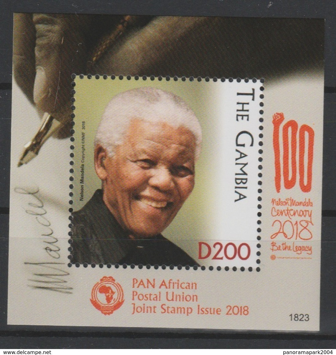 Gambie Gambia 2018 Mi. ? S/S Joint Issue PAN African Postal Union Nelson Mandela Madiba 100 Years - Gambia (1965-...)