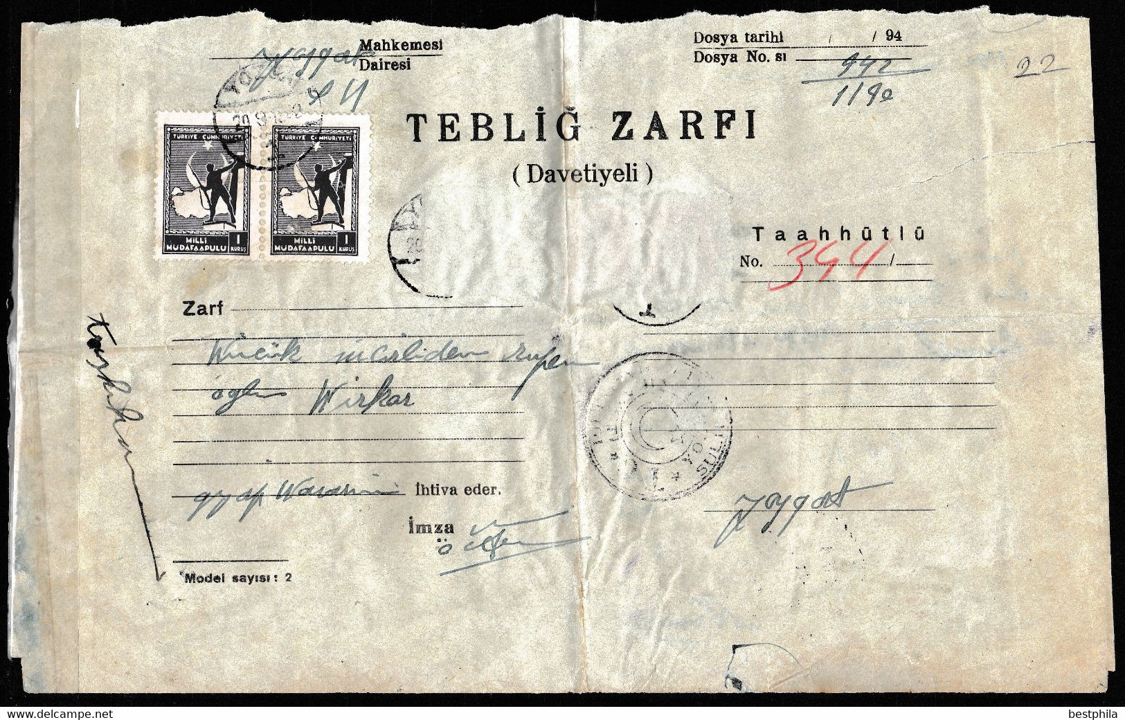 Turkey & Ottoman Empire -  Fiscal / Revenue & Rare Document With Stamps - 22 - Cartas & Documentos
