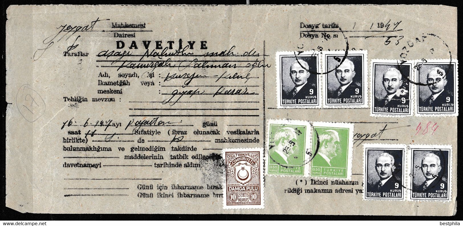 Turkey & Ottoman Empire -  Fiscal / Revenue & Rare Document With Stamps - 17 - Brieven En Documenten