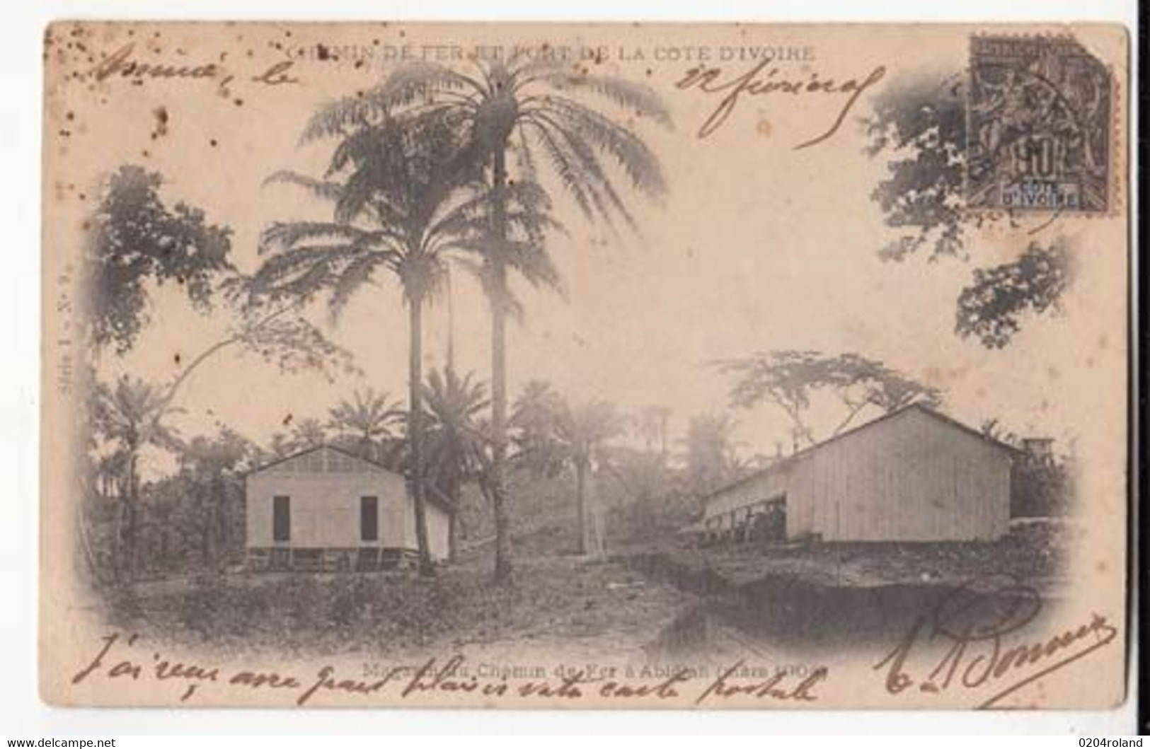 CPA  - Cote D'Ivoire - Abidjan - Magasin Du Chemin De Fer  ( Mars 1904 )  - Carte Précurseur : PRIX FIXE - Côte-d'Ivoire